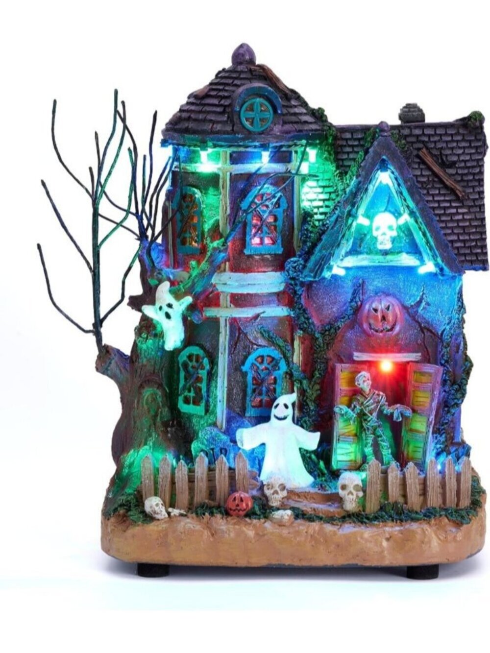 Halloween Village for Home Decor Large Lighted with Music and Colorful Lights